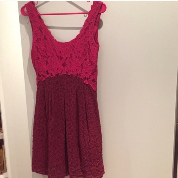 Moulinette Soeurs Red & Pink Lace Dress - Picture 4 of 5